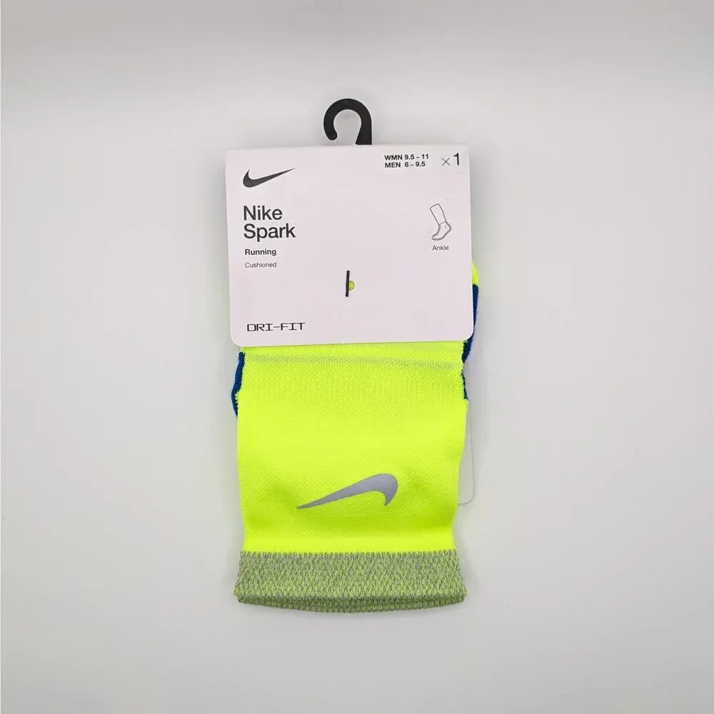 Nike Spark Cushioned Running Ankle Socks - Volt Yellow - W (9.5-11) M (8-9.5)